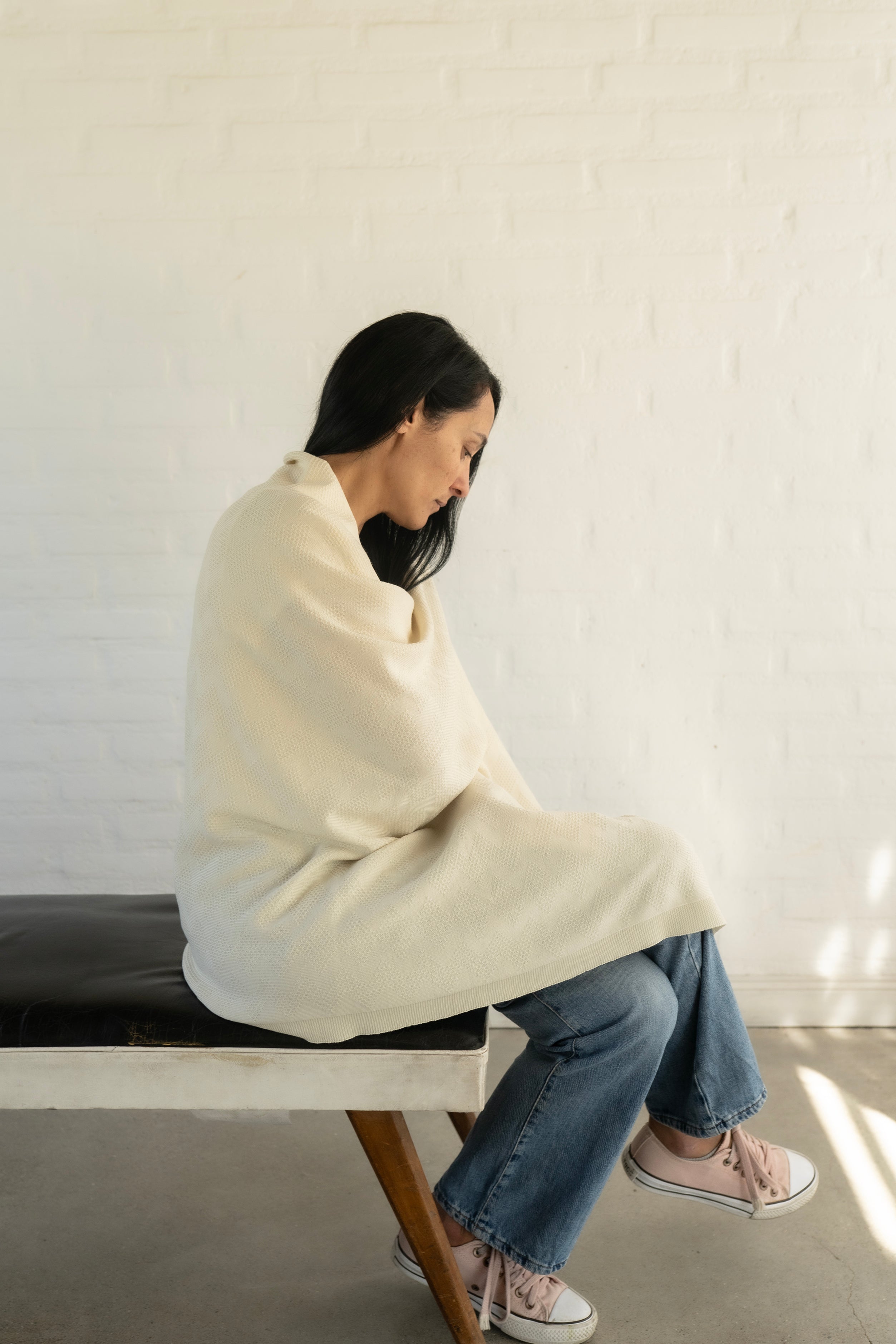 Oversized merino wool scarf